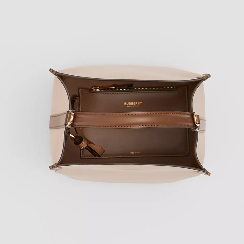 预订burberry博柏利peggy小号双色皮革佩格水桶包2116525cm