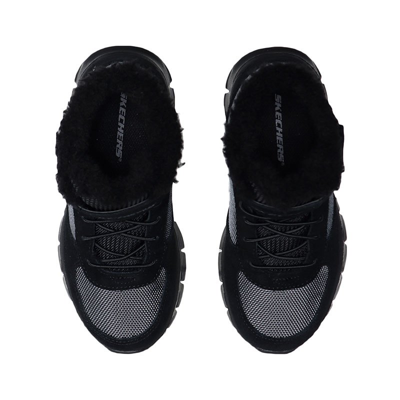 【自营】Skechers斯凯奇男大童短靴时尚保暖休闲运动鞋660013L 660013L/BKGY黑色+灰色