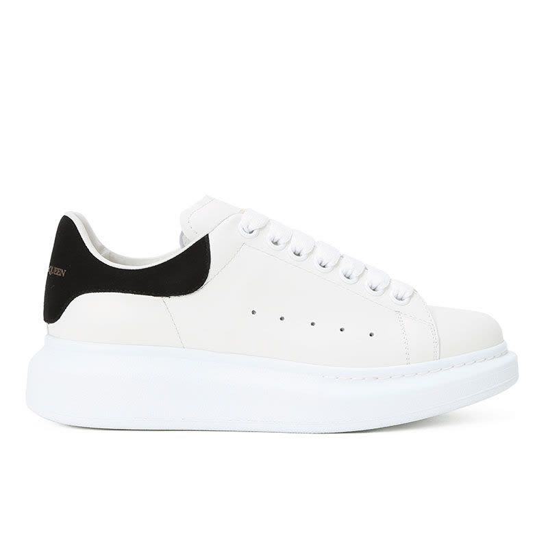 预售McQueen Sneakers Oversize小白鞋 白色厚鞋底光面皮553770黑尾 女士低帮鞋运动休闲鞋图片