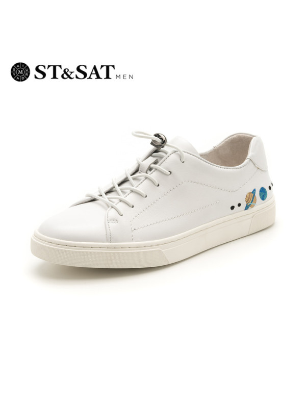 St&Sat/星期六舒适平底休闲交叉绑带男鞋SS81128132