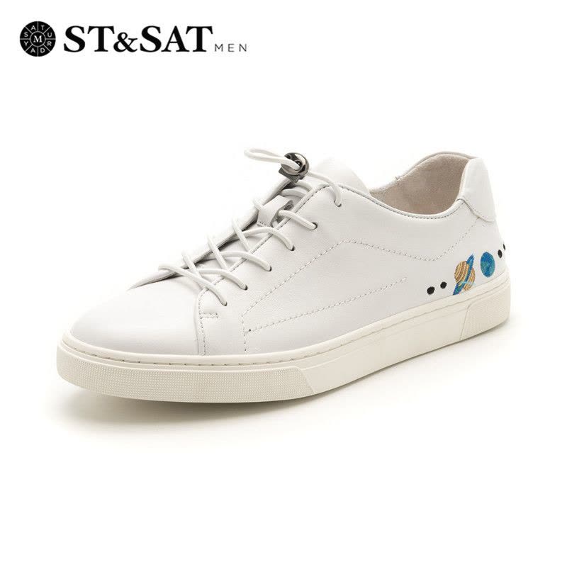 St&Sat/星期六舒适平底休闲交叉绑带男鞋SS81128132图片
