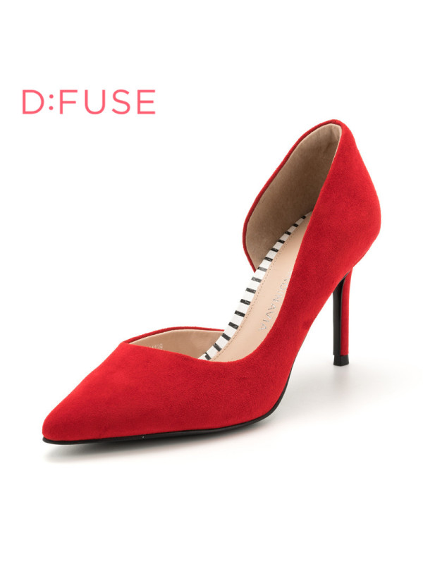 ST&SAT/星期六旗下羊反绒尖头性感高跟单鞋DF81114139