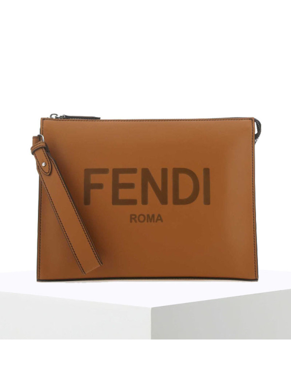 预售 FENDI 男女通用手拿包 LOGO标识 光面皮7VA491