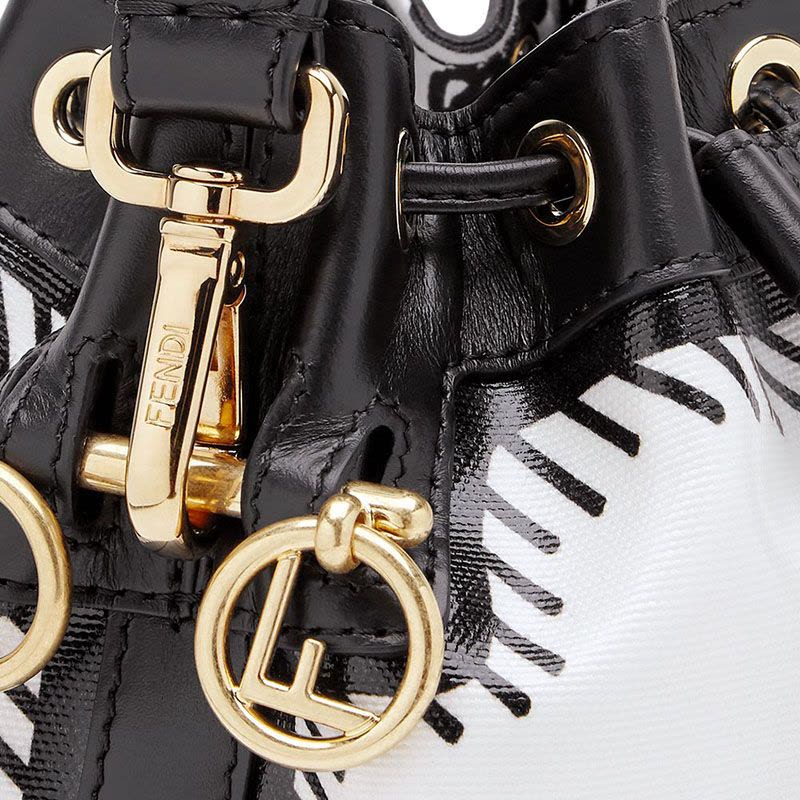 预订 FENDI芬迪 MON TRESOR水桶包迷你 加州天空LOGO 织物8BS010金扣图片