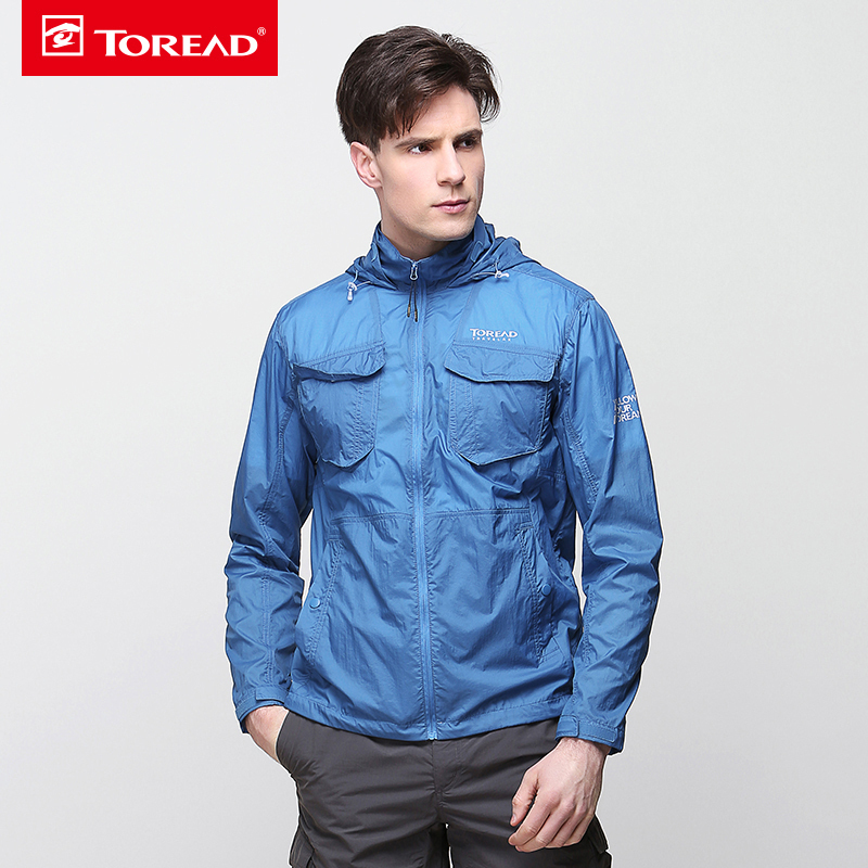 探路者toread夏季户外男式upf40衣透气轻薄皮肤风衣薄外套视频