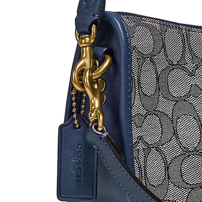 COACH蔻驰 SWINGER 腋下包 单肩包 织物椭圆扣 C0721 棕色拼色图片