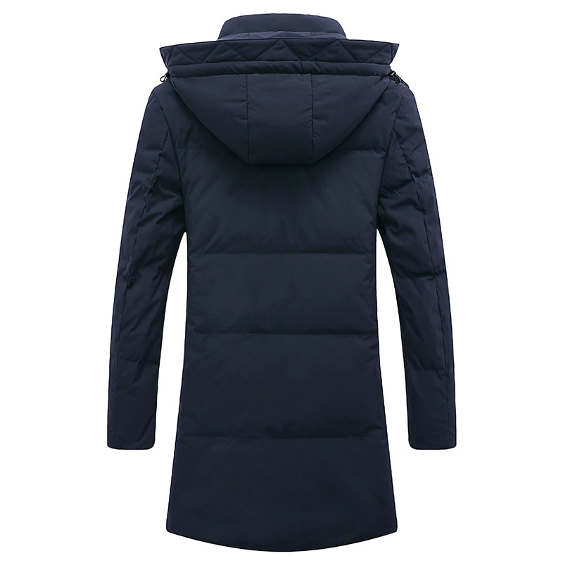冰洁羽绒服男中长款加厚保暖冬季外套连帽过膝长款男士羽绒服潮