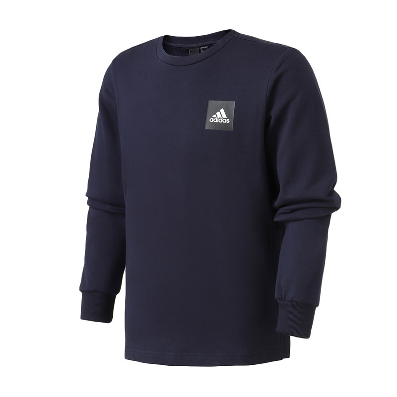 adidas男服卫衣圆领套头休闲运动服DU1129 L DU1129深蓝色