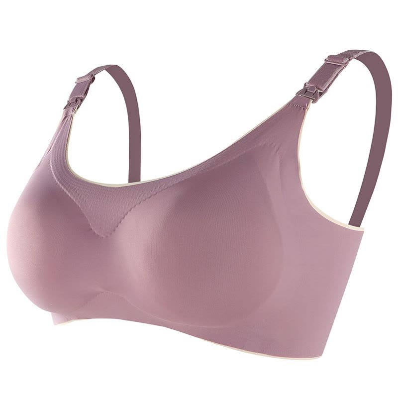 孕妇无痕冰丝大码哺乳文胸夏喂奶调整型聚拢无钢圈哺乳胸罩内衣薄图片