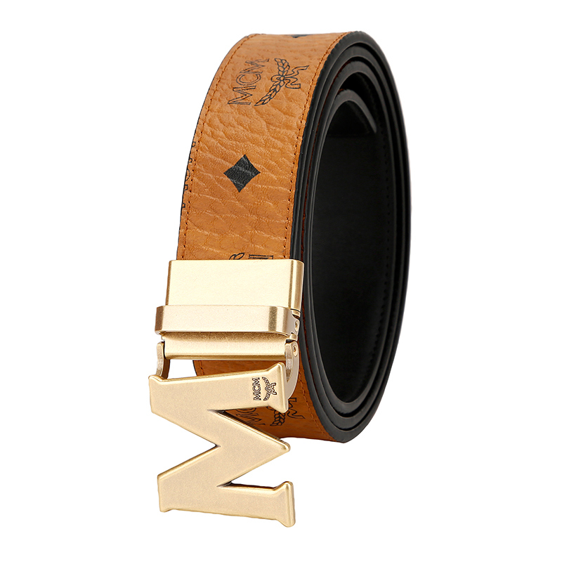 mcm男士棕色皮革腰带皮带mxb9svi12co001