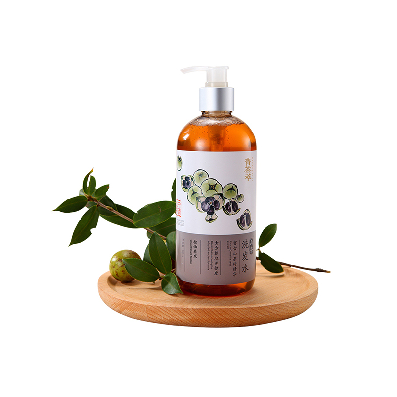 青茶萃 山茶籽精华洗发露500ML 持久控油 养根韧发 无硅油洗发水