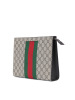 【预定】GUCCI 条纹织带GG涂层手拿包 26*20*6CM