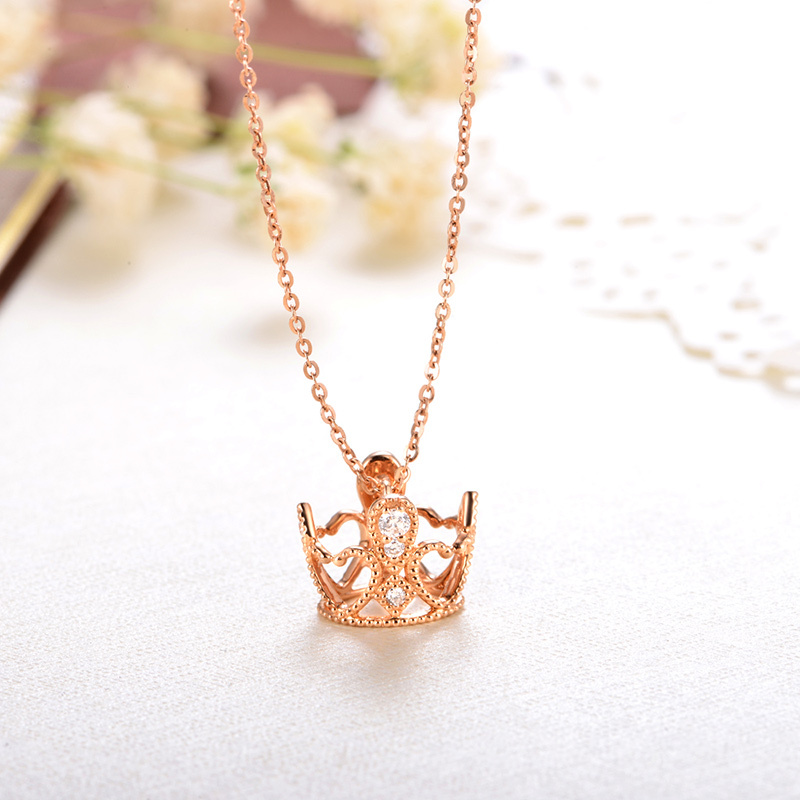 佐卡伊桂冠玫瑰18k金钻石项链套链