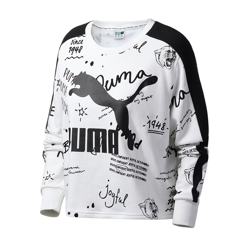 PUMA彪马女装古力娜扎同款运动服休闲圆领卫衣套头衫595214