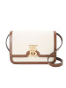 预订 BURBERRY TB 专属标识双色帆布拼皮革锁扣包单肩包斜挎包 小号 21*6*16CM
