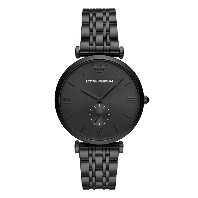 阿玛尼(EMPORIO.ARMANI)手表钢制表带商务时尚休闲石英表男士腕表潮流酷黑AR11299