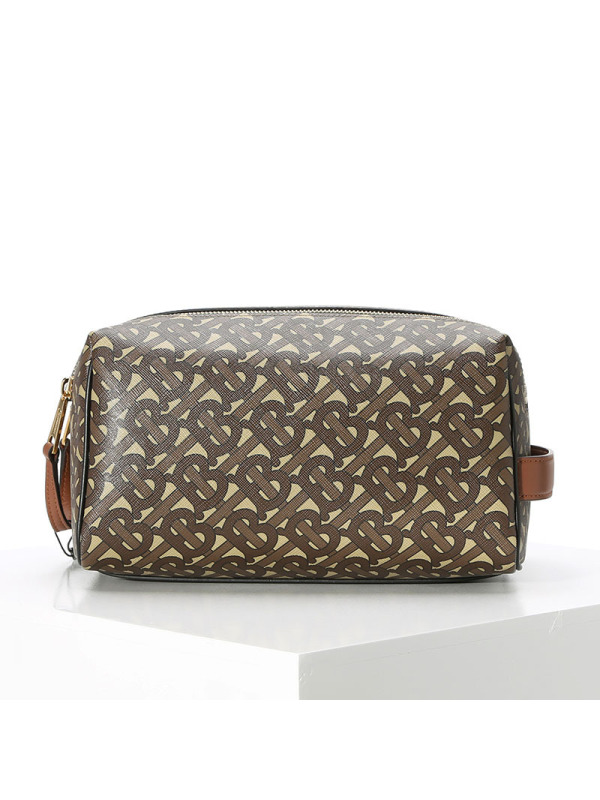 20新款 BURBERRY 男女同款专属标识印花环保帆布旅行收纳袋手拿包 8022973