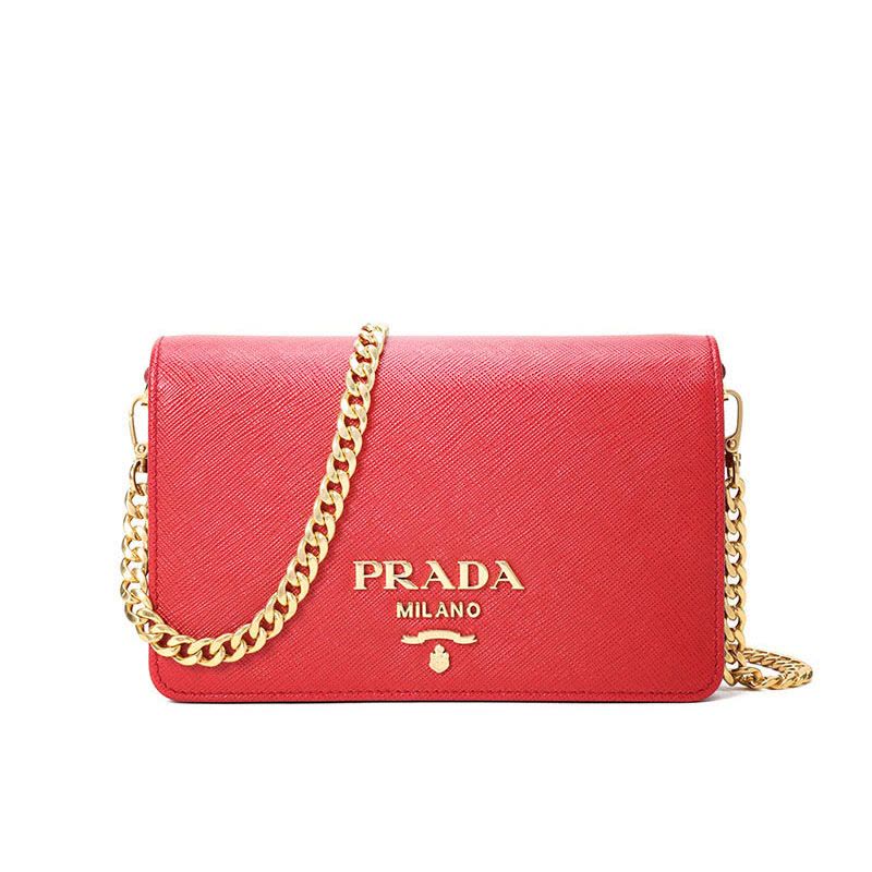 预订PRADA 链条单肩包 1BP006 COW 金属字母标18*12*4.5CM图片