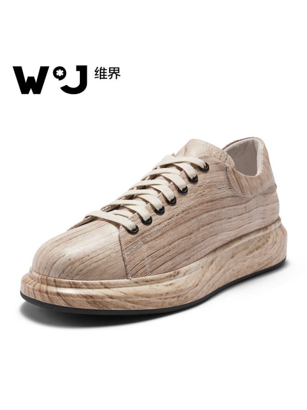 维界男鞋色彩与众不同秋新款创意色彩休闲板鞋