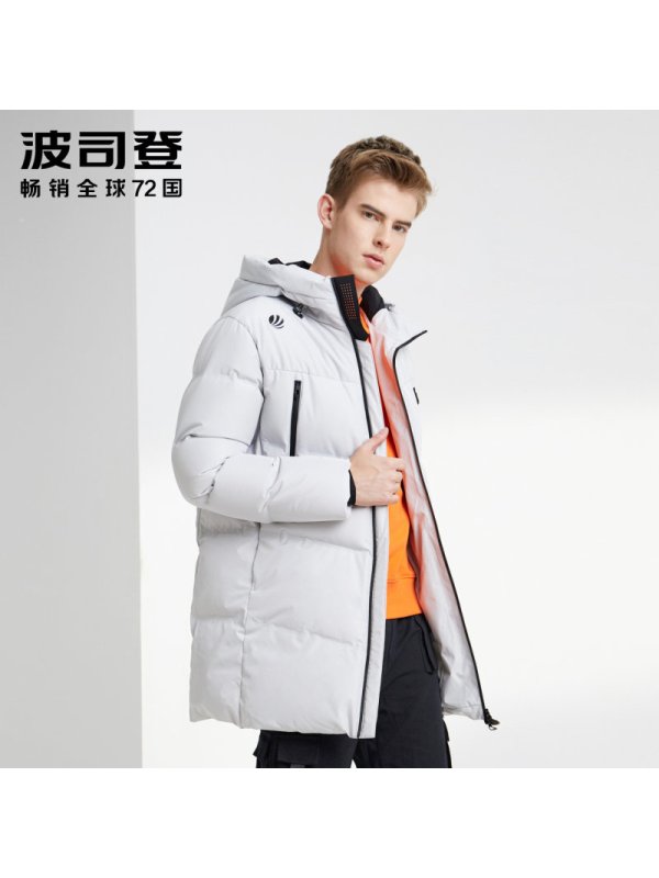 波司登男羽绒服青年连帽中长款新款厚款保暖外套潮