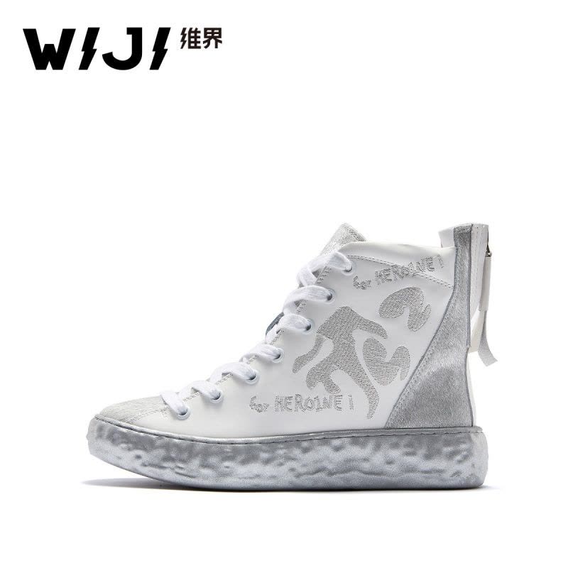 WIJI2019春季新款时尚休闲时装靴个性青春潮流气质魅力女鞋舒适女图片