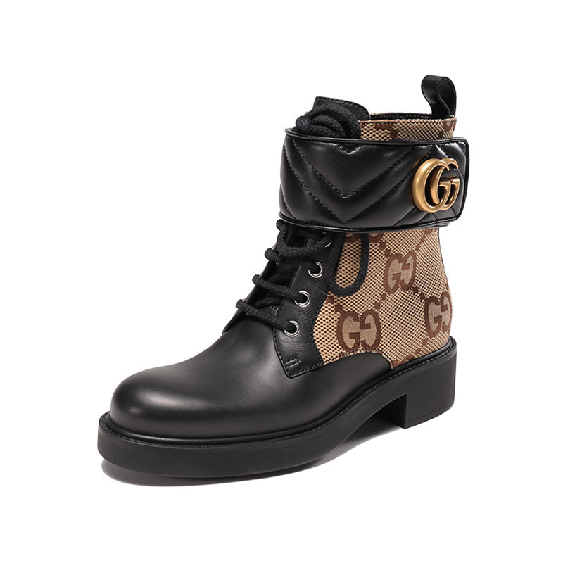 古驰 gucci 女士织物配皮靴子短靴踝靴678984 17k40