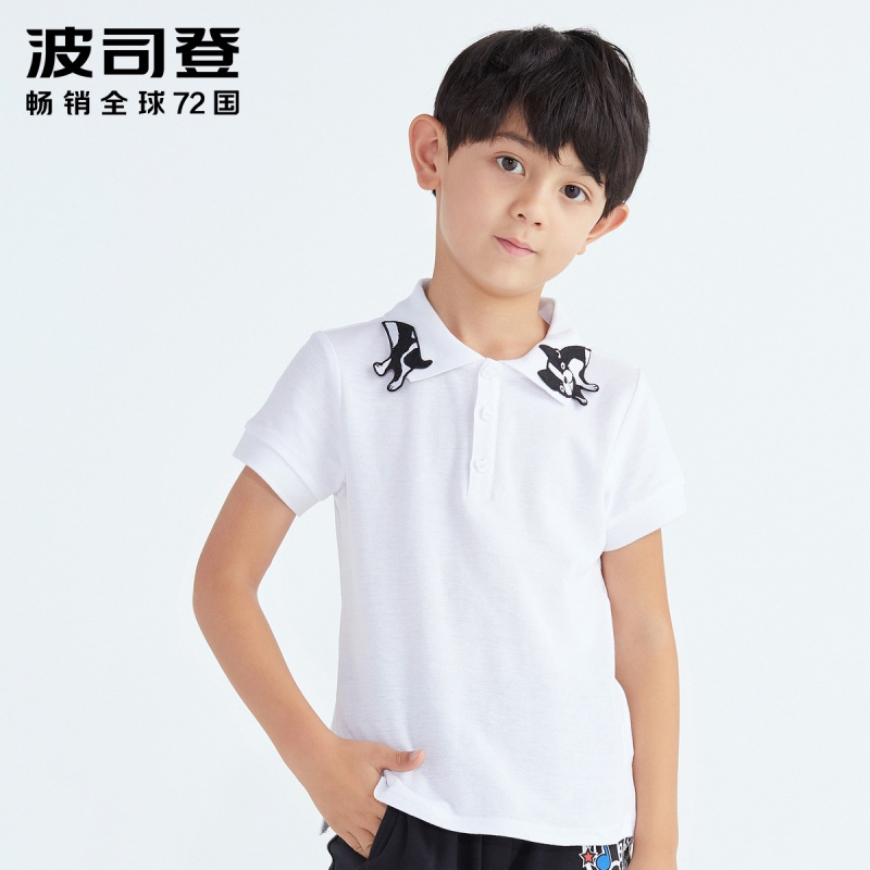 波司登童装男童短袖T恤儿童Polo衫卡通印花T恤