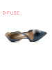 D：Fuse/迪芙斯尖头脚背带搭扣中空毛毛单鞋DF73114003