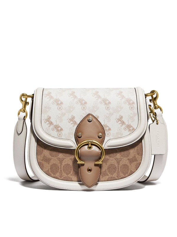 COACH 蔻驰 BEAT 马鞍包 C带扣 织物拼皮 C3837 预售