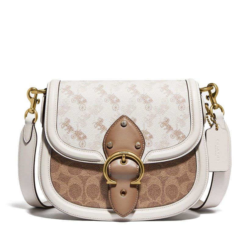 COACH 蔻驰 BEAT 马鞍包 C带扣 织物拼皮 C3837 预售图片