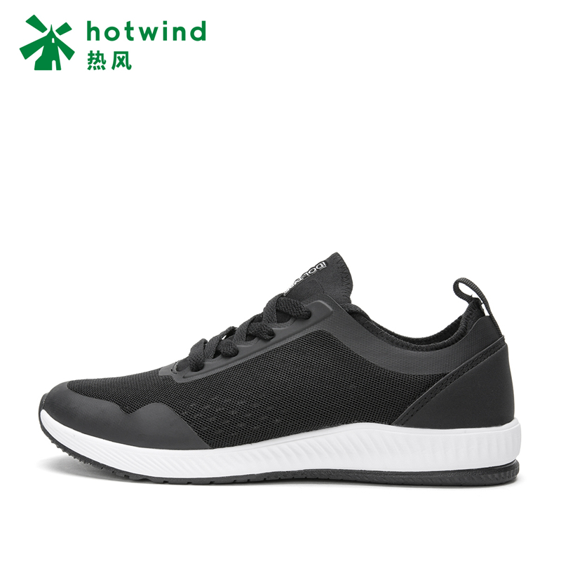 热风hotwind潮流时尚女士系带休闲鞋圆头深口单鞋H12W8101
