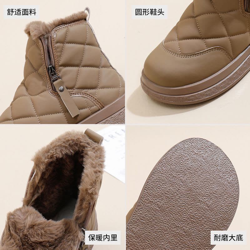 雪地靴女冬季新款加厚加绒老爹鞋休闲保暖百搭厚底棉鞋图片