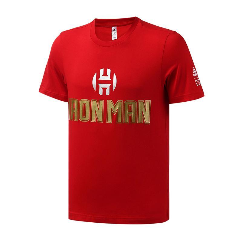.阿迪达斯男服短袖T恤哈登logo运动篮球服装FM2813