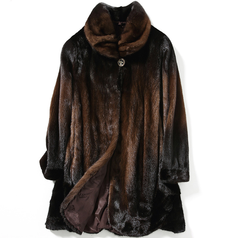 憨厚皇后进口貂皮大衣女整貂长款秋冬季海宁水貂皮草韩版外套85