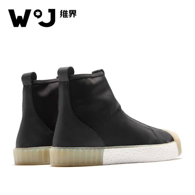 维界时髦贝壳头新品撞色高帮板鞋男图片