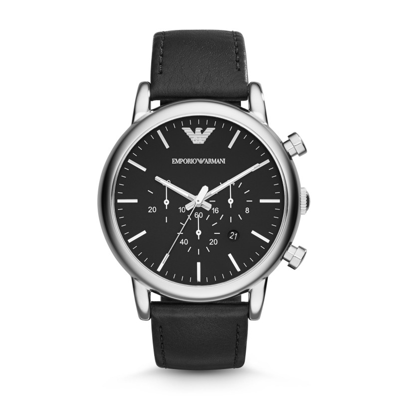 阿玛尼(EMPORIO.ARMANI)手表皮质表带经典休闲时尚石英表男士腕表AR1828