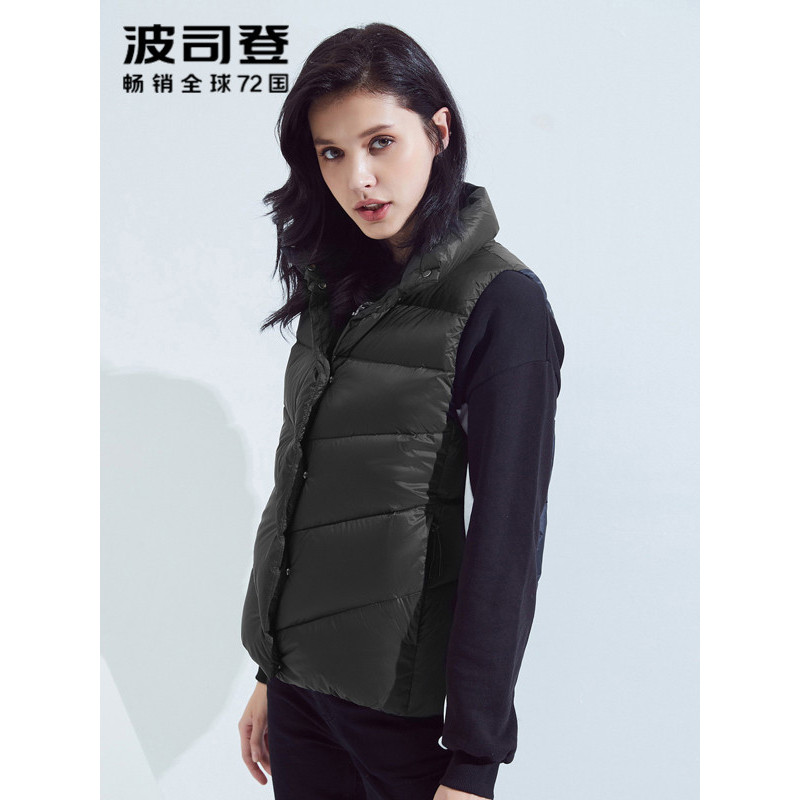 波司登bosideng鹅绒羽绒马甲女短款轻薄女士青年秋季坎肩宽松马夹潮b