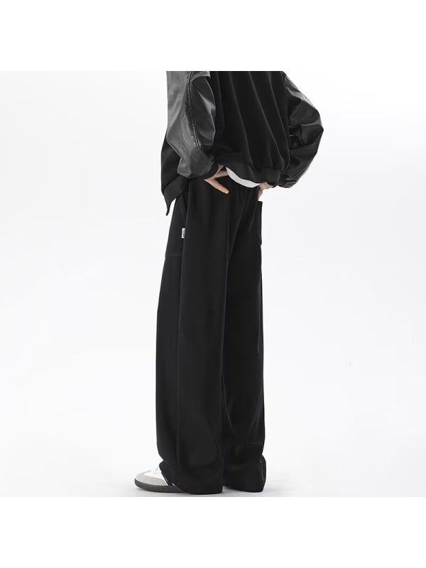 灰色卫裤男潮牌宽松弯刀春夏薄款阔腿直筒裤高级感运动裤