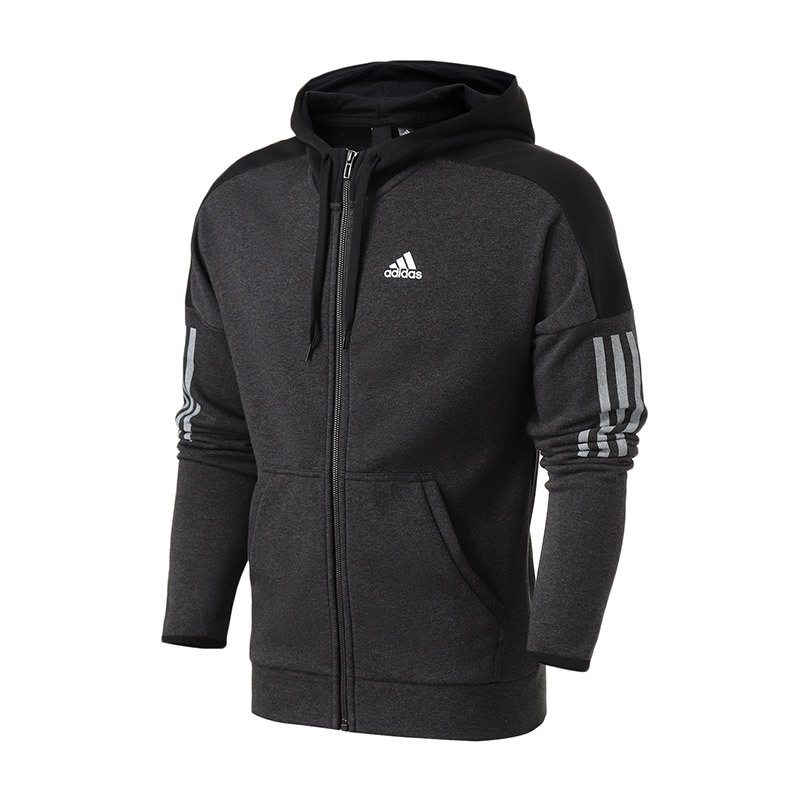 【自营】adidas男服夹克外套连帽休闲运动服DM2804 L DM2804黑色