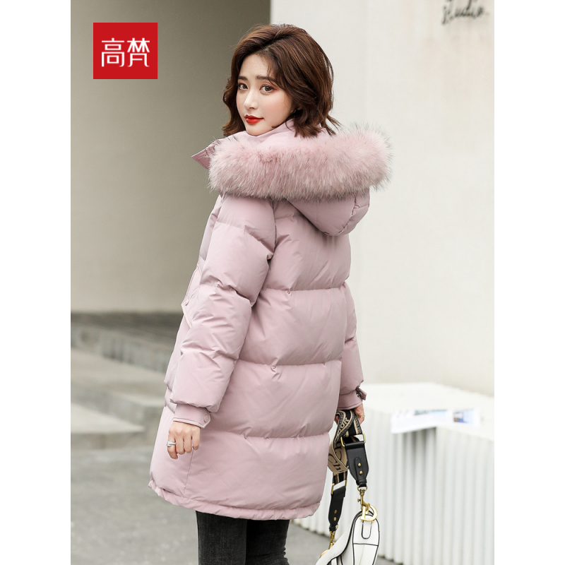 高梵羽绒服女中长2020新加厚真毛领秋冬季外套韩版时尚潮