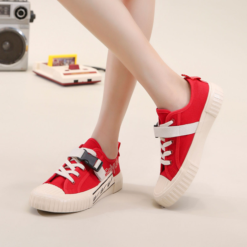 飞跃(FEIYUE)新款日系百搭饼干鞋拼色休闲鞋透气帆布鞋情侣款