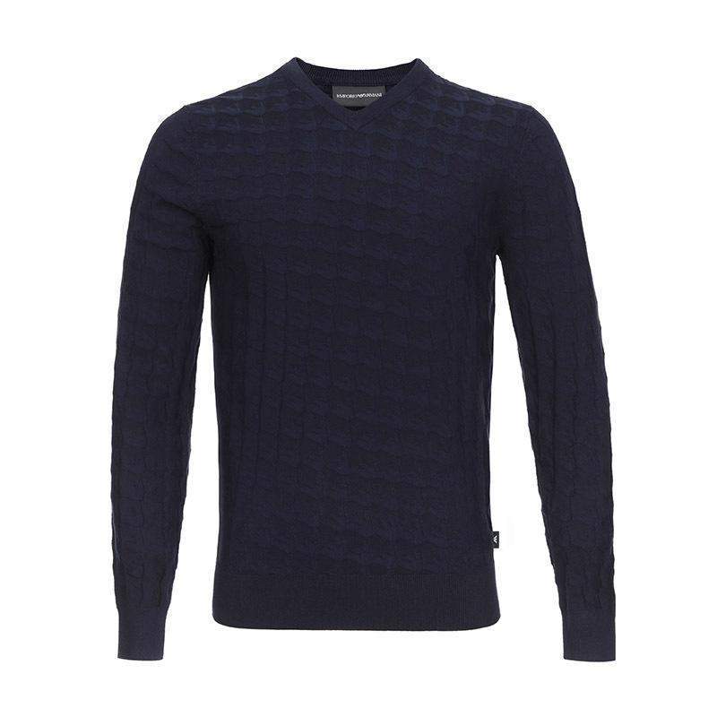 EMPORIO ARMANI EA 阿玛尼 男款粘胶纤维V领长袖套头衫 3Z1MYB 1MPQZ