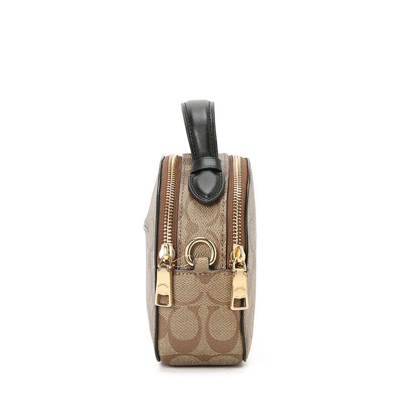 COACH/蔻驰女包 新款 马鞍包翻盖包 马车图案印花 单肩斜挎包 老花半月包 奢侈品包包图片