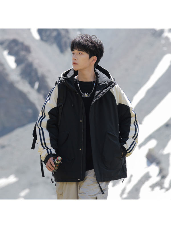 男士羽绒服冬季新款加厚连帽宽松休闲白鸭绒羽绒服户外潮流男外套