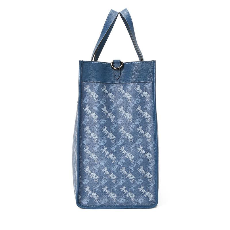 20新款 COACH 马车图案印花和VARSITY条纹托特包单肩手提包40x35x19CM图片