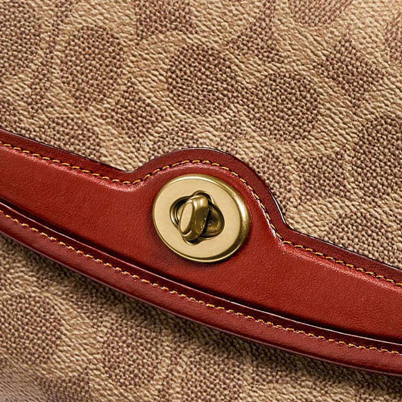 COACH 蔻驰 KIP 口盖包 椭圆扣 织物拼皮 C4204 预售图片