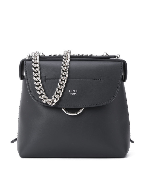 FENDI/芬迪 女包迷你圆环磁扣斜挎双肩背包8BZ041