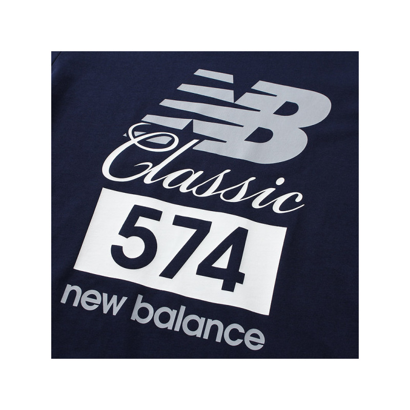 New Balance/NB男短袖T恤圆领针织休闲运动上衣AMT81543 L AMT81543-PGM靛蓝