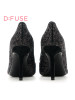 迪芙斯D:FUSE羊皮尖头高跟套脚花朵浅口女鞋DF63111226 黑色 36