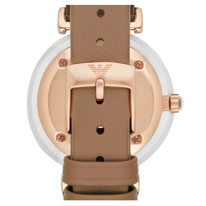 阿玛尼emporioarmani手表皮质表带女士时尚休闲简约石英腕表ar11040